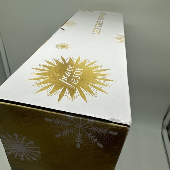 NEW Christmas Tree Star Topper LED Rainbow Lights Gold Glitter Peace & Joy 10" - Picture 7 of 9